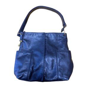 UNIQUE FOSSIL LEATHER PURSE BLACK, VINTAGE, GENUINE 2 SIDE POCKETS BOHO